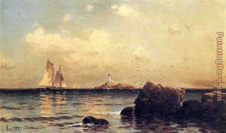Mule Island Isle of Shoals painting - Alfred Thompson Bricher Mule Island Isle of Shoals art painting